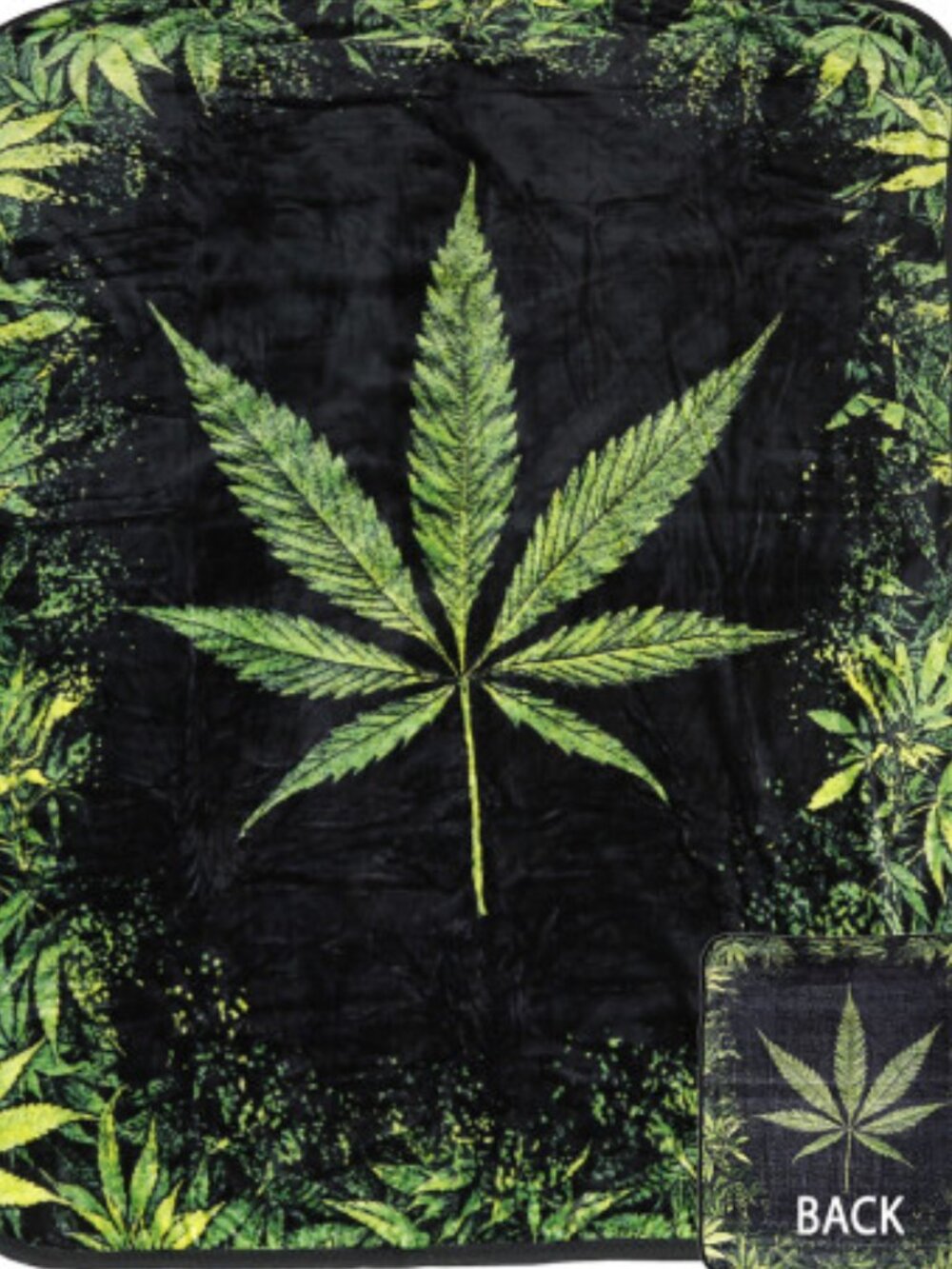 Leaf Garden Blanket ~ Cannabis ~ Marijuana ~ 50" x 60" ~ Super Soft ~ Brand New!